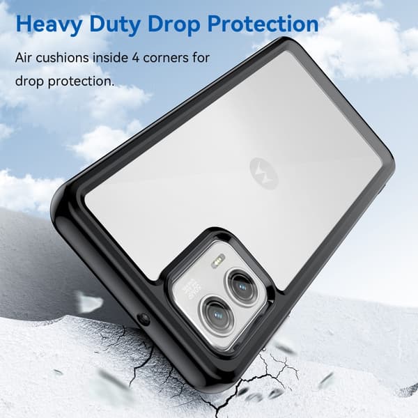 SKALO Motorola Moto G73 5G Transparent TPU Bumper cover - Sort