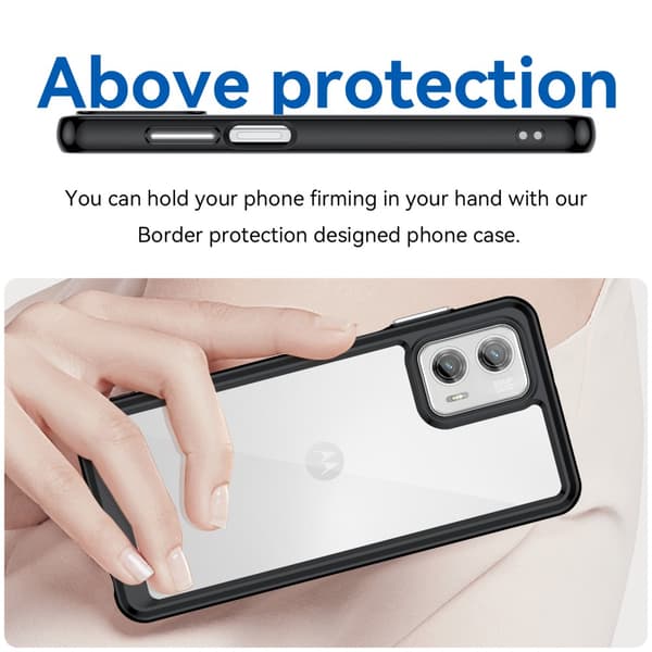 SKALO Motorola Moto G73 5G Transparent TPU Bumper cover - Sort