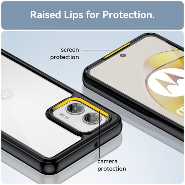 SKALO Motorola Moto G73 5G Transparent TPU Bumper cover - Sort