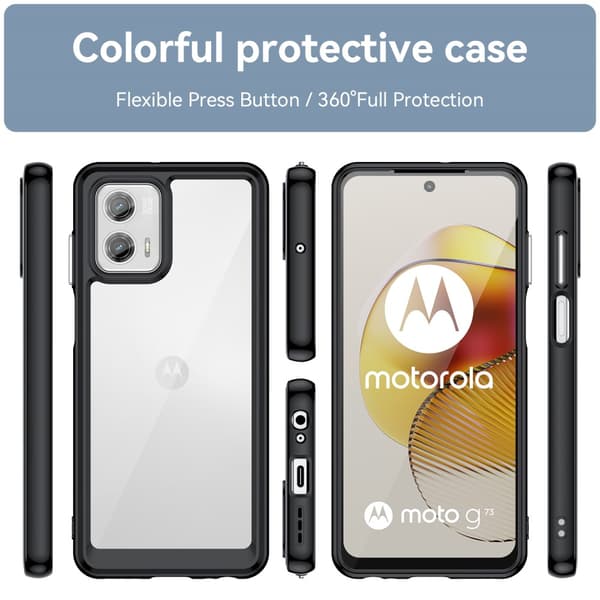 SKALO Motorola Moto G73 5G Transparent TPU Bumper cover - Sort