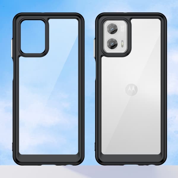 SKALO Motorola Moto G73 5G Transparent TPU Bumper cover - Sort