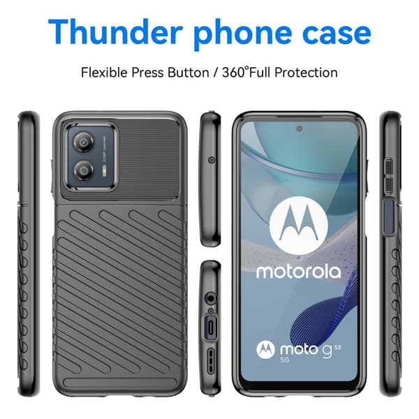 SKALO Motorola Moto G53 5G Twill TPU-cover - Sort