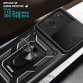 Miniatyrbillede 7 af 8: SKALO Motorola Moto G53 5G Armor Hybrid Metal Ring Camera Slider - Sort
