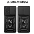 Miniatyrbillede 2 af 8: SKALO Motorola Moto G53 5G Armor Hybrid Metal Ring Camera Slider - Sort