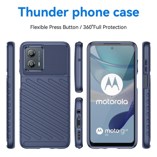 SKALO Motorola Moto G53 5G Twill TPU kuori - - Sininen