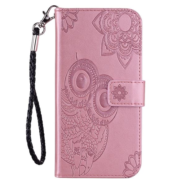SKALO Motorola Moto G23 4G Mandala Owl Flip Cover - Rosa guld