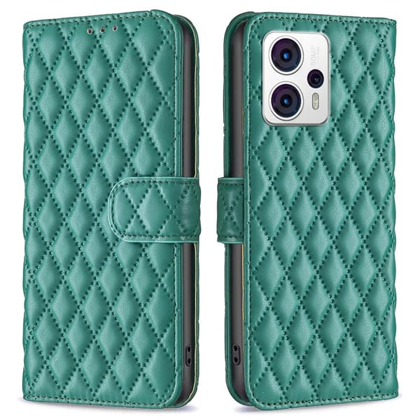 SKALO Motorola Moto G23 4G BINFEN COLOR Tikattu Lompakko - Vihreä