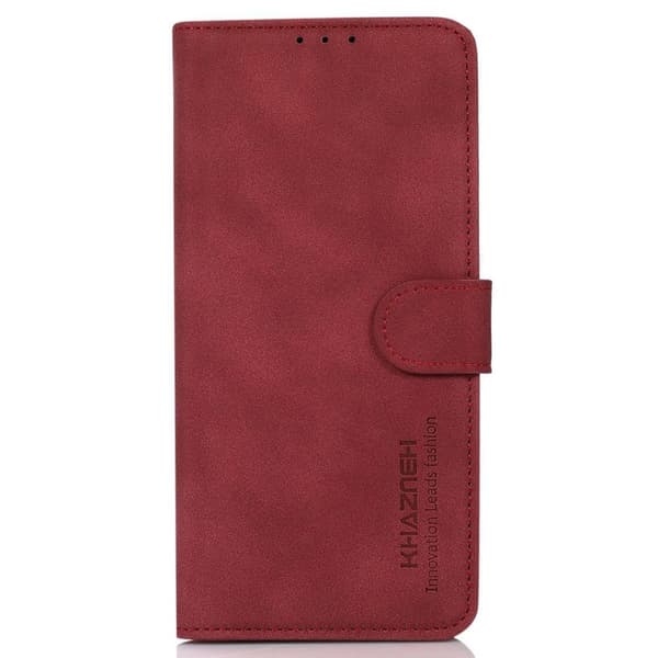 SKALO Motorola Moto G23 4G KHAZNEH Lompakkokotelo PU-nahasta - Punainen