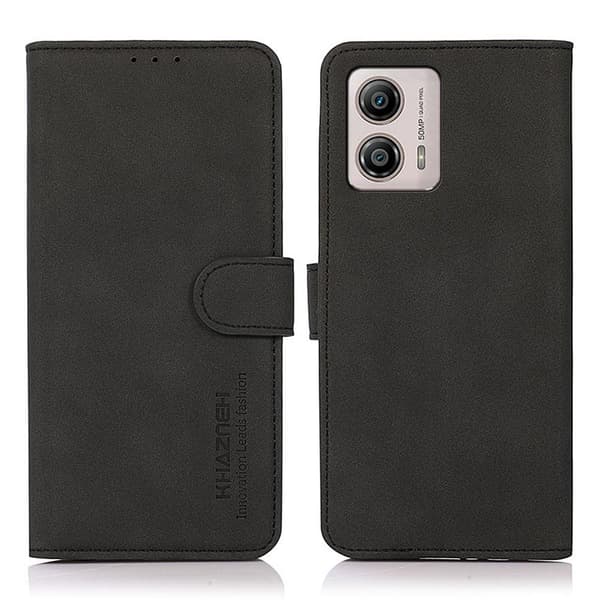 SKALO Motorola Moto G23 4G KHAZNEH Lompakkokotelo PU-nahasta - Musta