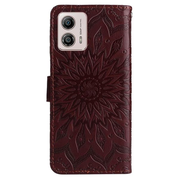 SKALO Motorola Moto G53 5G Mandala Flip Cover - Brun