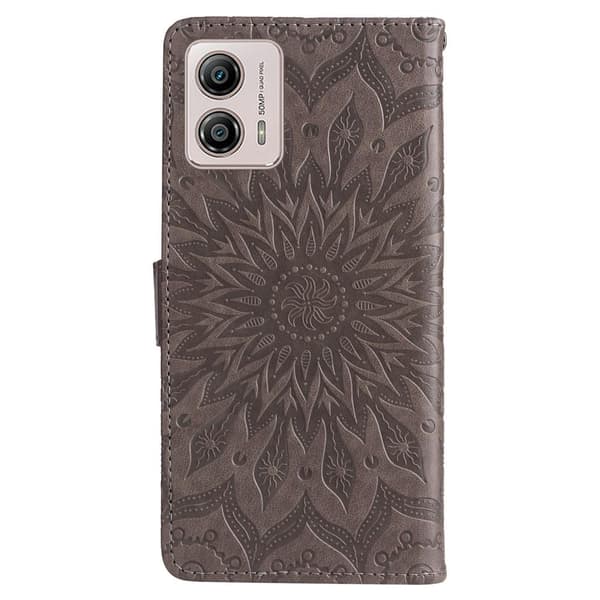 SKALO Motorola Moto G53 5G Mandala Plånboksfodral - Grå