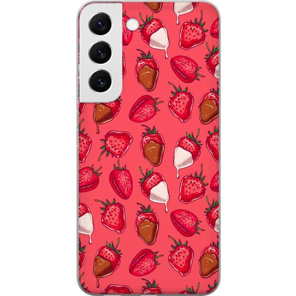 Samsung Galaxy S22 5G Gennemsigtig cover Jordgubbar & Choklad