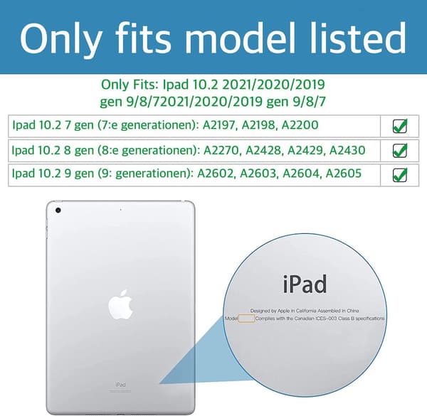 iPad 10.2 tommers sak sammenleggbar svart
