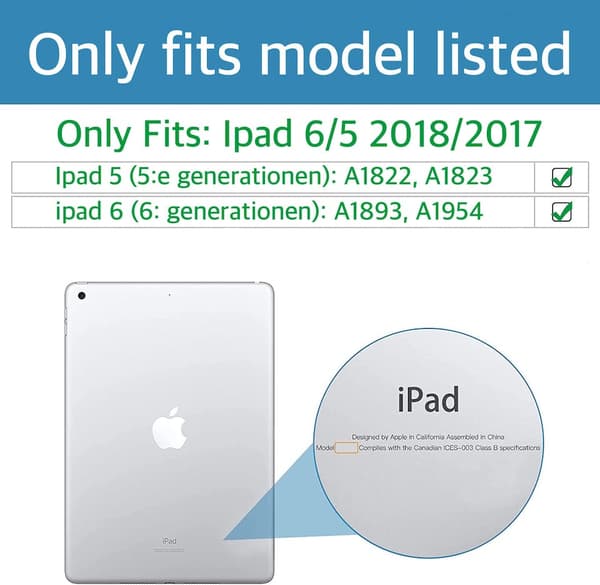 iPad 6/5 generasjons etui sammenleggbar svart