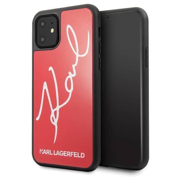 Karl Lagerfeld KLHCN61DLKSRE iPhone 11 rött/rött fodral Signature Glitter