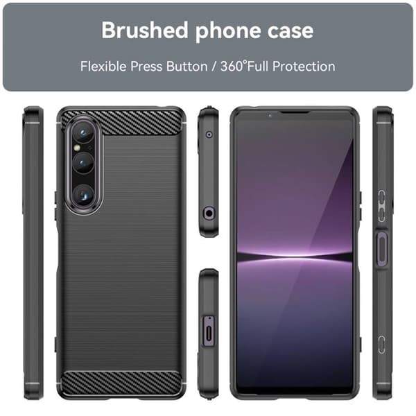 Børstet silikondeksel Sony Xperia 10 V - Svart
