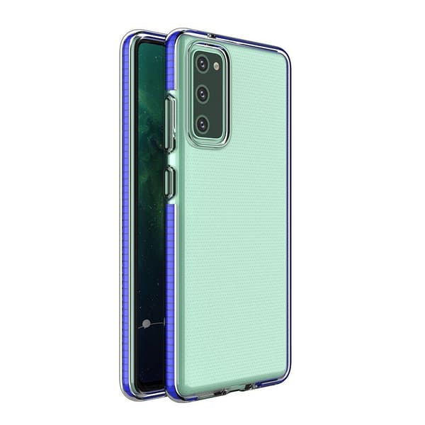Jousikotelon hyytelökotelo värillisellä kehyksellä Samsung Galaxy S21 5G Bluelle