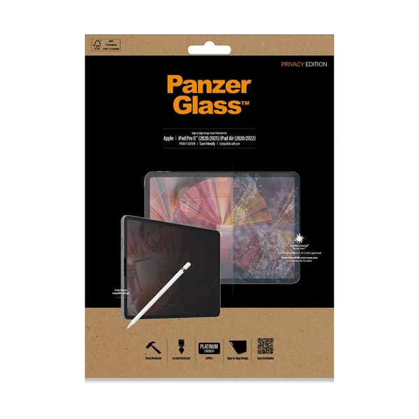 PanzerGlass iPad Air 10.9 (gen 4/5)/iPad Pro 11 (gen 1/2/3/4) Skærmbeskytter Edge-to-Edge Case Friendly Privacy