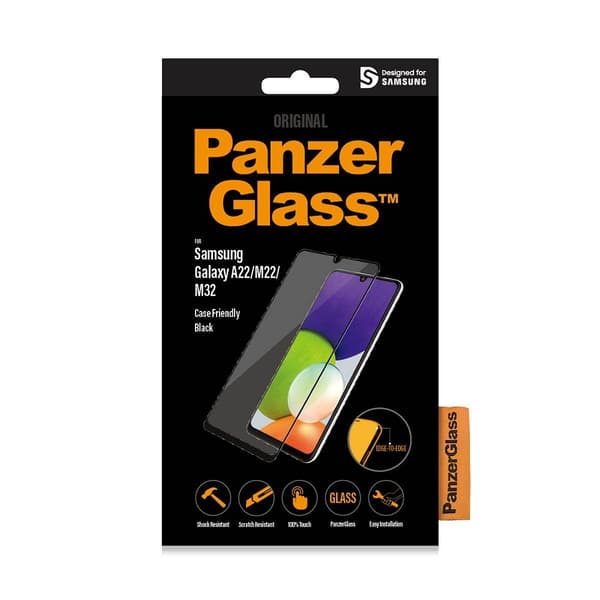 PanzerGlass Samsung Galaxy A22 4G Näytönsuoja Edge-to-Edge Case Friendly