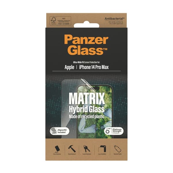 PanzerGlass iPhone 14 Pro Max Skjermbeskytter Matrix Hybrid Glass EasyAligner