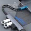 Miniatyrbild 6 av 6: ORICO USB-C Hub 4x USB-A 3.0 Silvergrå