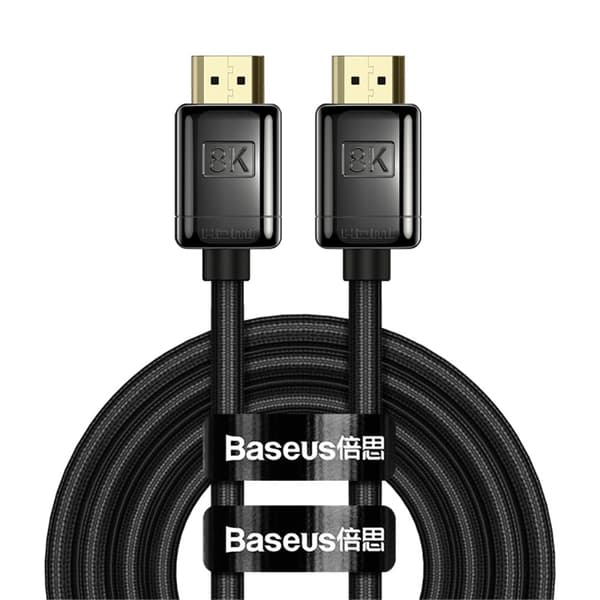 Baseus 3m 8K HD 60Hz HDMI - HDMI Nylon Kabel Svart