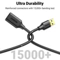 Miniatyrbild 6 av 6: UGREEN 50cm USB 3.0 Hane Till Hona Förlängningskabel Svart