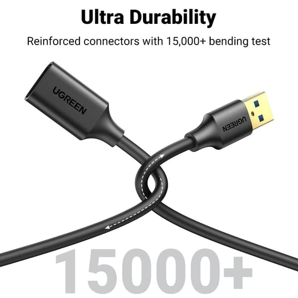 UGREEN 50cm USB 3.0 Hane Till Hona Förlängningskabel Svart