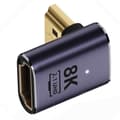 Miniatyrbild 1 av 6: 8K 60Hz 90° Nedvinkel HDMI Hane - HDMI 2.1 Hona Adapter Blå