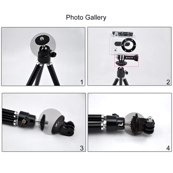 PULUZ Tripod Mount Adapter För GoPro/DJI/Insta360 Actionkameror Svart