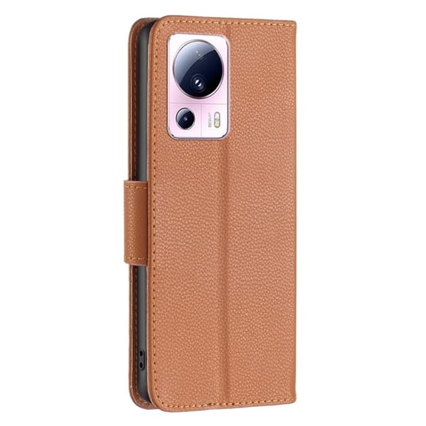 Xiaomi 13 Lite 5G Fodral Litchi Shark Läder Brun