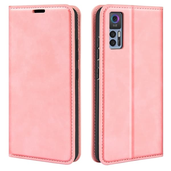 TCL 30+ (2022) Fodral Retro Flip Läder Rosa