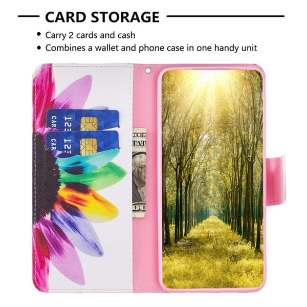 Motorola Moto G13 / G23 / G53 5G Fodral Med Tryck Färgglad Blomma