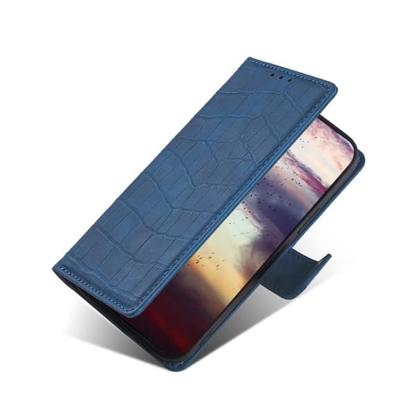 Motorola Moto G13 / G23 / G53 5G Fodral Krokodil Textur Blå