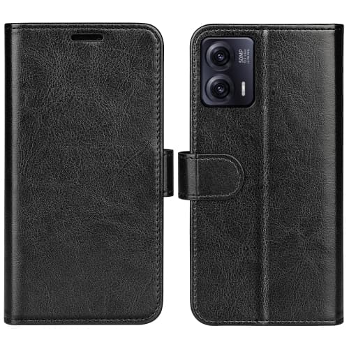 Motorola Moto G73 5G Fodral Crazy Horse Läder Svart