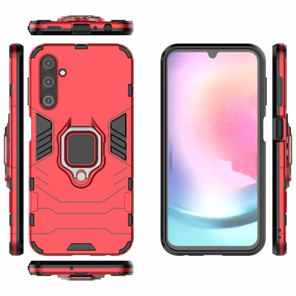 Samsung Galaxy A24 5G Skal Ring Hybrid Armor Röd
