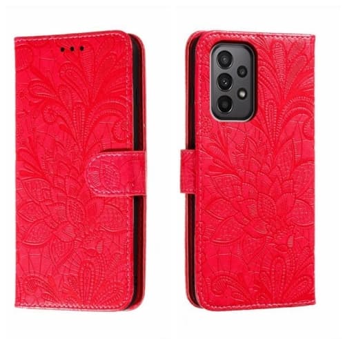 Samsung Galaxy A24 5G Fodral Med Blommigt Tryck Röd
