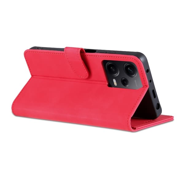 AZNS Xiaomi Redmi Note 12 Pro 5G Fodral Retro Läder Röd