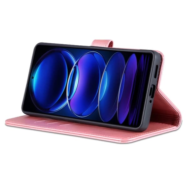 AZNS Xiaomi Redmi Note 12 Pro 5G Fodral Läder Roséguld