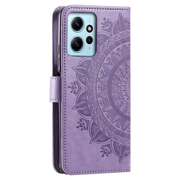 Xiaomi Redmi Note 12 4G Fodral Mandala Läder Lila