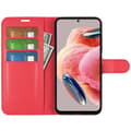 Miniatyrbild 2 av 6: Xiaomi Redmi Note 12 4G Fodral Litchi Läder Röd