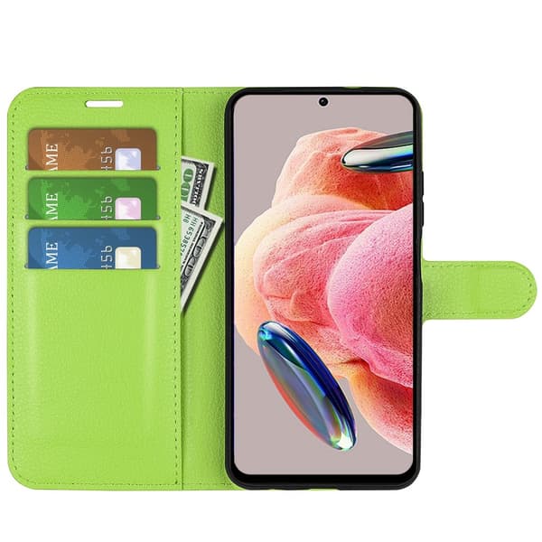Xiaomi Redmi Note 12 4G Fodral Litchi Läder Grön