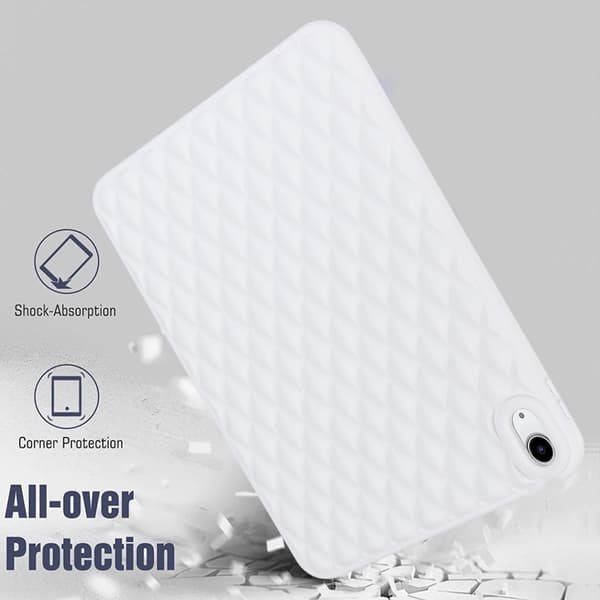 iPad Air 2025-2020 Skal Diamond Textur TPU Vit