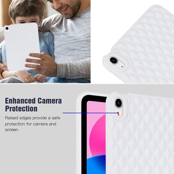iPad Air 2025-2020 Skal Diamond Textur TPU Vit