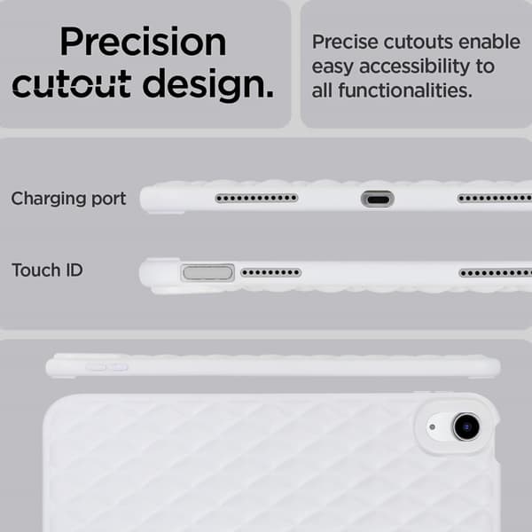 iPad Air 2025-2020 Skal Diamond Textur TPU Vit