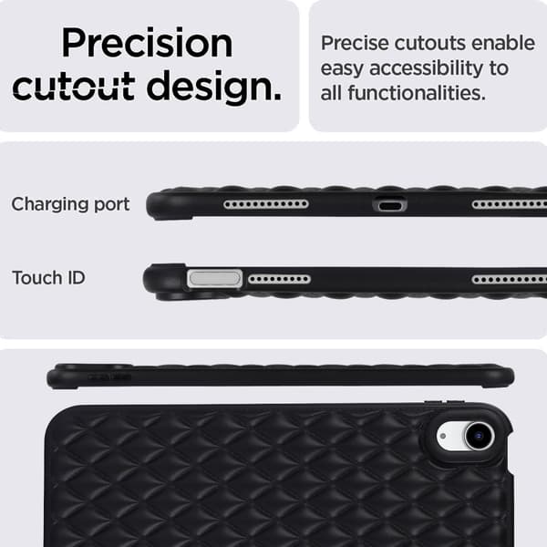 iPad Air 2025-2020 Skal Diamond Textur TPU Svart