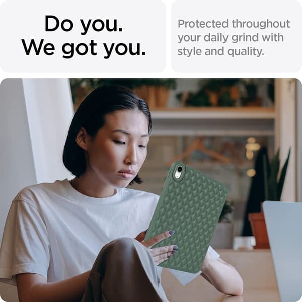 iPad Air 2025-2020 Skal Diamond Textur TPU Mörk Grön