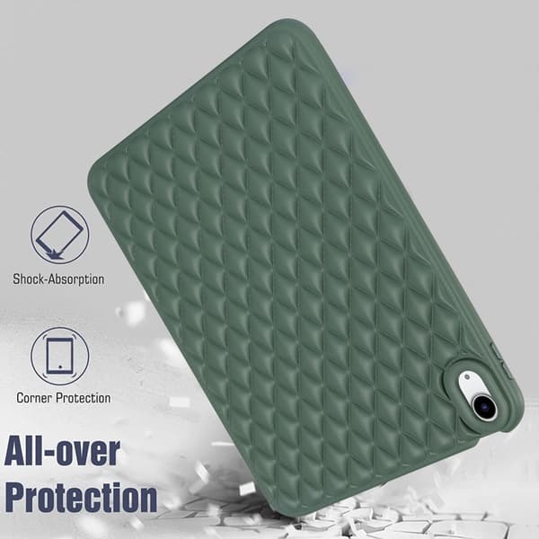 iPad Air 2025-2020 Skal Diamond Textur TPU Mörk Grön