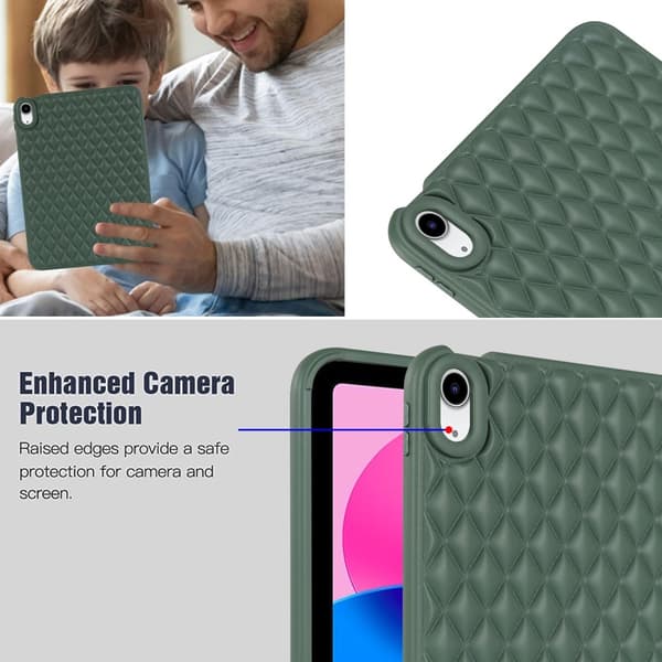iPad Air 2025-2020 Skal Diamond Textur TPU Mörk Grön
