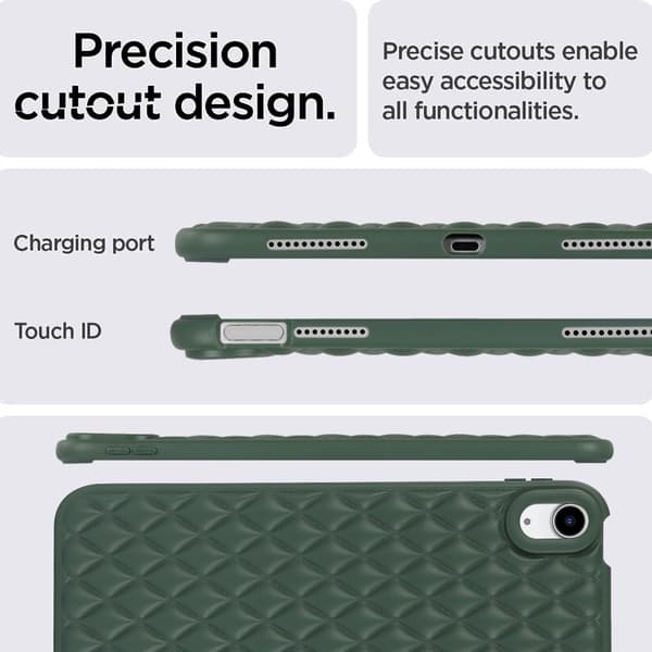 iPad Air 2025-2020 Skal Diamond Textur TPU Mörk Grön